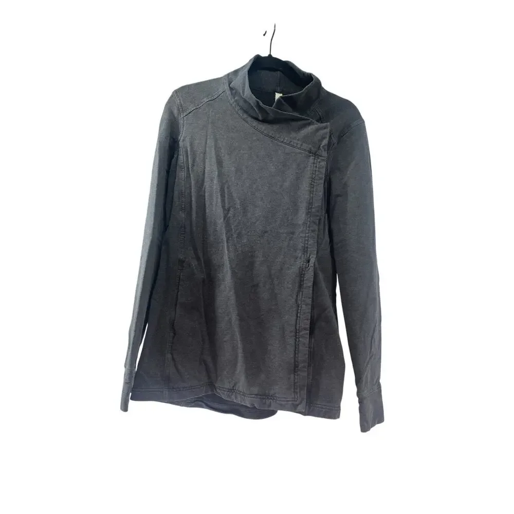 Lululemon Coast Easy Wrap dark grey heathered button jacket size 10